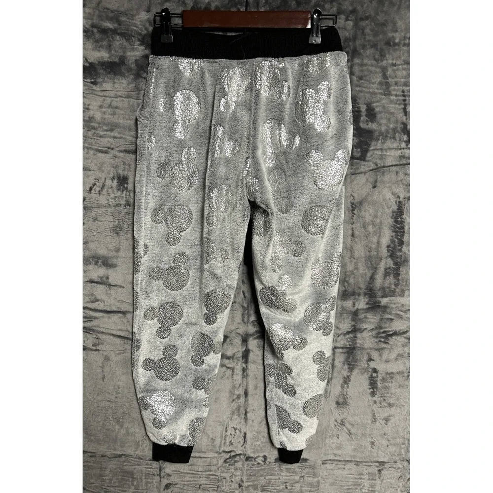 Womens Small Mickey Mouse‎ Jogger Pajama Lounge Pants Fleece Gray Pockets SOFT - Picture 7 of 11